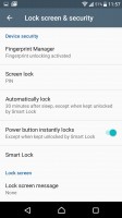 Lockscreen settings - Sony Xperia XZ Preview