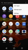 App drawer with search and sorting options - Sony Xperia XZ Preview