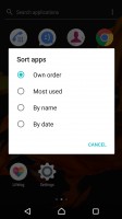 App drawer with search and sorting options - Sony Xperia XZ Preview