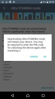 Ultra Stamina restart warning - Sony Xperia XZ Preview