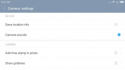 MIUI camera interface: Settings - Xiaomi Redmi Note 4 review