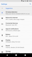 Reorganized Settings, with 'Advanced' drop down in some places - Android 8.0 Oreo review