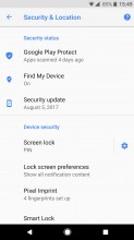 Google Play Protect is in Settings > Security & Location - Android 8.0 Oreo review