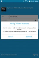 Use phone number to log in - Blackberry Keyone review