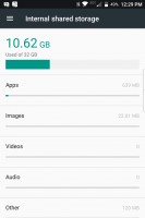 Internal storage usage - Blackberry Keyone review