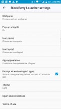 Launcher settings - BlackBerry Motion review