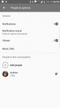 Individual conversation options - BlackBerry Motion review