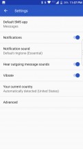 Android Messages settings - BlackBerry Motion review