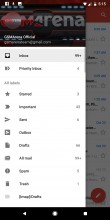 Gmail menu - Google Pixel 2 Xl review