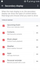 Settings for the secondary screen - HTC U Ultra review