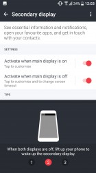 Settings for the secondary screen - HTC U Ultra review
