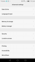 Advanced settings - Huawei Honor 6x review