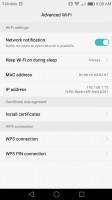 Advanced Wi-Fi settings - Huawei Honor 6x review