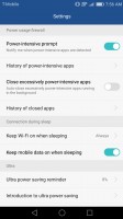 Power settings - Huawei Honor 6x review