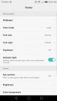 Display settings 1 - Huawei Honor 6x review