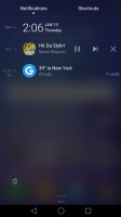 Music player in notification shade - Huawei Honor 6x review