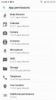 App permissions - Honor 9 review