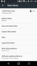 Shortcut to attached Mod's settings - Lenovo Moto Z2 Force review