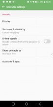 Contacts settings - LG V30 review