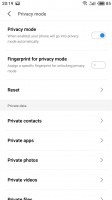 Private mode settings - Meizu Pro 7 Plus review