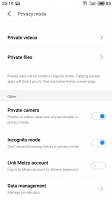 Private mode settings - Meizu Pro 7 Plus review