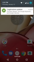 Notification area - Motorola Moto M review