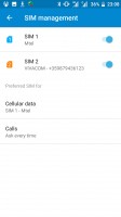 SIM card settings - Nokia 6 review