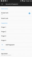 Standard fingerprint manager interface - OnePlus 5 review