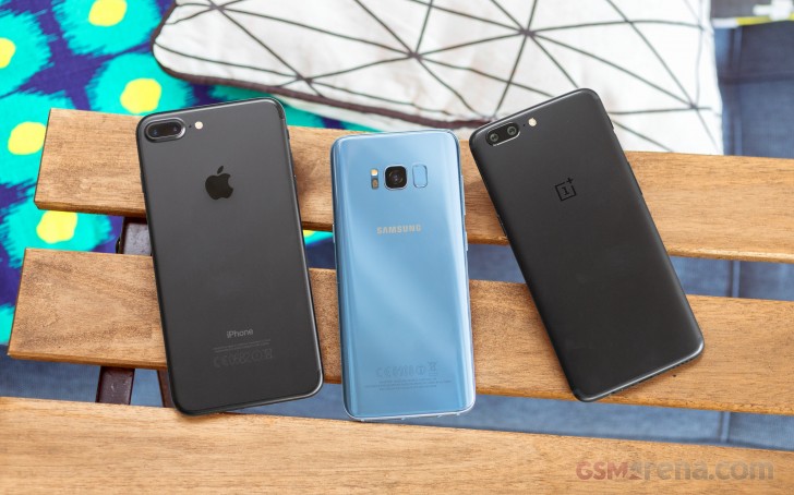 OnePlus 5 vs. iPhone 7 Plus vs. Samsung Galaxy S8