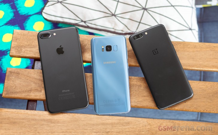 OnePlus vs. iPhone 7 Plus vs. Galaxy S8: Flagships unfazed GSMArena.com tests