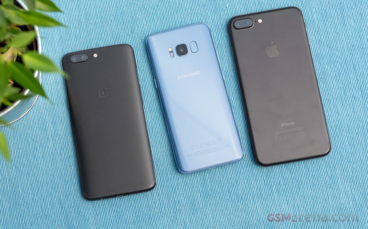 OnePlus 5 vs. iPhone 7 Plus vs. Samsung Galaxy S8