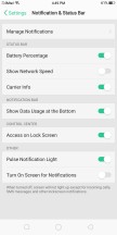 Notification and status bar settings - Oppo F5 review