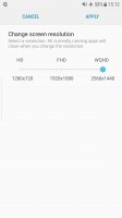 Display resolution setting - Samsung Galaxy S7 Edge Nougat review