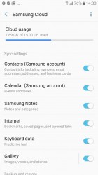 Selecting what to sync to Samsung Cloud - Samsung Galaxy A3 (2017) review