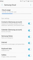 Selecting what to sync to Samsung Cloud - Samsung Galaxy A5 (2017) review