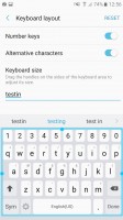 Samsung keyboard: Resizing/secondary symbols - Samsung Galaxy A5 (2017) review