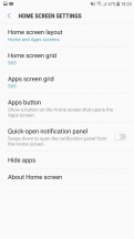 Home screen settings - Samsung Galaxy J7 Pro review