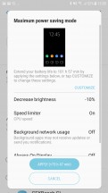 Battery saving modes - Samsung Galaxy J7 Pro review