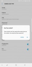 Screen lock settings - Samsung Galaxy Note8 review