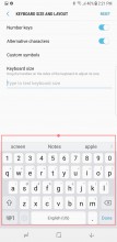 Keyboard size: Largest - Samsung Galaxy Note8 review