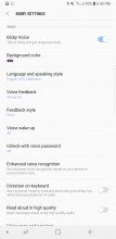 Bixby Voice settings - Samsung Galaxy Note8 review