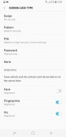 Screen lock settings - Samsung Galaxy S8+review