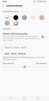 Navigation bar settings - Samsung Galaxy S8+review