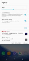 Notification shade: Brightness settings - Samsung Galaxy S8+review