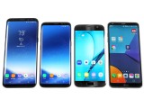 Big one, small one, last year's small one, this year's competitor - all together - Samsung Galaxy S8 review