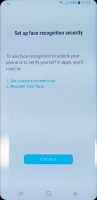 Settings: Face recognition - Samsung Galaxy S8 Preview