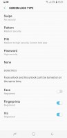 Screen lock settings - Samsung Galaxy S8 review
