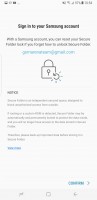 Secure folder: Samsung Account required - Samsung Galaxy S8 review