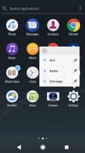 App contextual menu - Sony Xperia XZ1 review