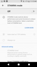 Battery saving modes - Sony Xperia XZ1 Compact review